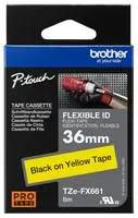 TAPE, LABEL PRINTER, BLK/YLW, 8MX36MM