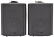 STEREO SPEAKER SET, 5.25", 20KHZ, BLACK