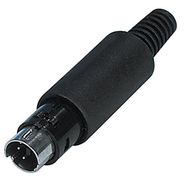 Plug mini DIN-8, 8 pins cable mount, soldered