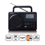 Compact Portable FM Radio with LCD Screen Black