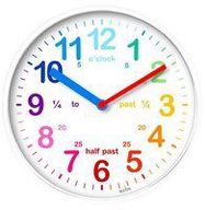 CLOCK PLASTIC TIME TEACH 20CM WHITE