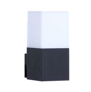 Outdoor wall mounted luminaire for E27 lamp, CUBE, IP44, dark grey, ORO