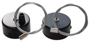 Lines for hanging linear luminaire RAGGIO, 2pcs., with decorative rosette, black, ORO