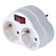 Adaptor SCHUKO Plug 2x + 1x with switch