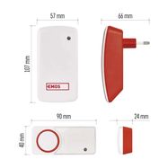 Wireless doorbell 230Vac, with two buttons P5750.2T