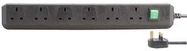 POWER OUTLET STRIP, 6 OUTLET, 1.5M, 240V