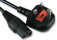 POWER CORD, UK-IEC 60320 C13, 1M, BLACK