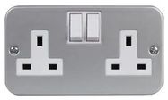 SOCKET SWITCHED, METALCLAD, 2GANG