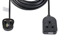 EXTENSION LEAD, 1WAY, BLACK, 10M