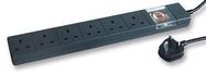 POWER OUTLET STRIP, 6 OUTLET, 2M, 240VAC