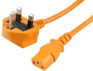 LEAD UK PLUG - IEC C13 SOCKET 2M ORANGE