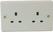 2 GANG UNSWITCHED SOCKET - EACH