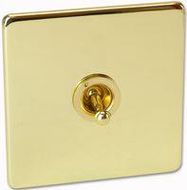 TOGGLE SWITCH 1 GANG POLISHED BRASS