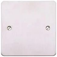 BLANK PLATE, 1 GANG, BRUSHED SS, WHITE