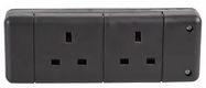 EXTENSION SOCKET 2 GANG BLACK