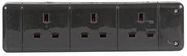 EXTENSION SOCKET 3 GANG BLACK