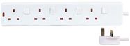 POWER OUTLET STRIP, 4 OUTLET, 5M, 240V