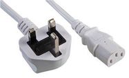 LEAD UK PLUG TO IEC SOCKET C13 WHITE 1M