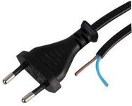 LEAD 2 PIN EUR0 PLUG-BARE END 2M BLK