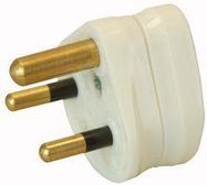 MAINS PLUG, POWER PLUG, 250V, 2A, WHT