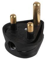 ROUND PIN MAINS PLUG 15A BLACK