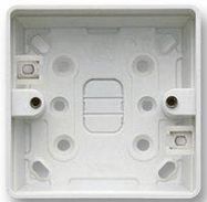 PVC SURFACE BOX, 1-GANG, 1X PUSH-OUT