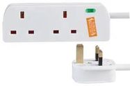 EXTENSION LEAD 2 GANG SURGE WHITE 3M