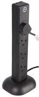 EXTENSION TOWER 8 GANG SURGE BLK USB 1M