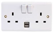 CASA 2G SW SOCKET + 2.1A USB PORT