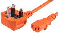 LEAD UK PLUG 5A - C13 1.00MM ORANGE 3M