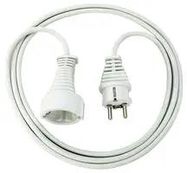 EXTENSION LEAD, SCHUKO, WHITE, 3M