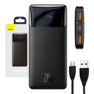 LiPo Powerbank 10000mAh 20W 2xUSB + USB-C Bipow black BASEUS