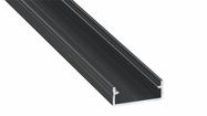 LED profile for LED strips, black anodized, wide, DUAL, 2m, LUMINES