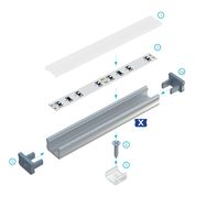 LED Profile LUMINES type X silver anodized 1 m