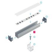 LED Profile LUMINES type Y silver anodized 2.02 m