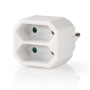 Power Socket Splitter | Type F (CEE 7/7) | 250 V AC 50 Hz | Type C (CEE 7/16) | 250 V AC 50/60 Hz | 2.5 A | 1100 W | White