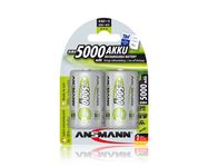 Rechargeable battery R20 (D) 1.2V 5000mAh Ni-Mh ANSMANN (2vnt blister)