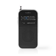 FM Radio | Portable Design | AM / FM | Battery Powered | Analogue | 1.5 W | Black White Screen | Headphone output | IP20 | Aluminium / Black
