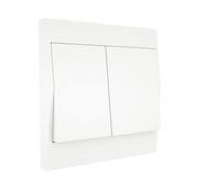 Wireless wall switch, transmitter, works without batteries, kinetic, two buttons