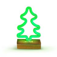 Neon Wood Stand LED TREE green, 5V USB / 3xAA, FLNW03 Forever Light