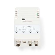 CATV Amplifier | Gain: 25 dB | 47 - 862 MHz | Number of outputs: 2 | Gain control | White