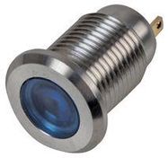 LED INDICATOR, 12MM FLAT BLUE 12V BR/ST