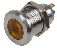 LED INDICATOR, 12MM FLAT YELL 12V BR/ST