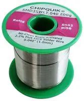 SOLDER WIRE, NO CLEAN, 42/58 SN/BI, 1MM
