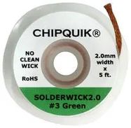 SOLDER WICK, NO-CLEAN, 2MM X 1.52M
