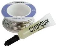 SOLDER WIRE, NO CLEAN, 97/3 IN/AG, 0.8MM