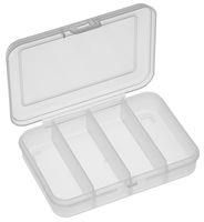 STORAGE BOX, 4 COMPARTMENT, CLEAR