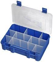 STORAGE BOX, 1-9 ADJ COMPART, CLEAR/BLUE