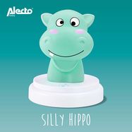 LED night light hippo blue