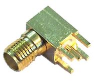 Connector SMA socket soldered PCB angled 90°